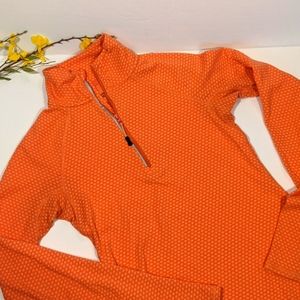 Eddie Bauer Half Zip Orange‎ Pullover Sweater Small